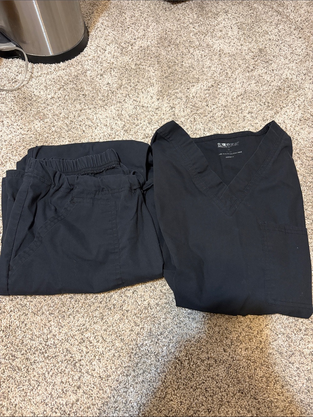 Scrubstar Black Women's Scrub Top and Straight Scrub Pant Set